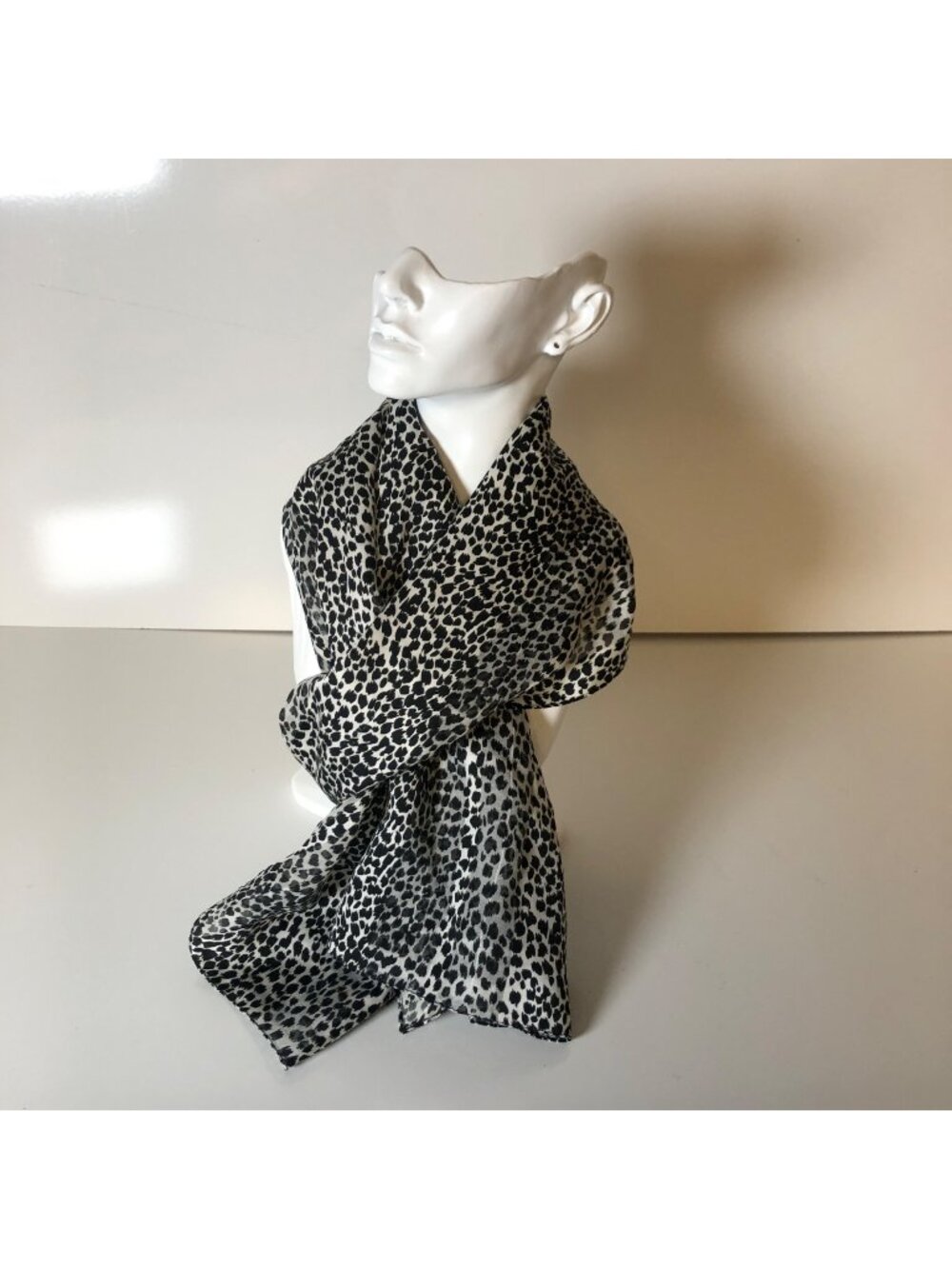 Leopard Print Chiffon Scarf Wrap Womens Lightweight Fashion Accessory
